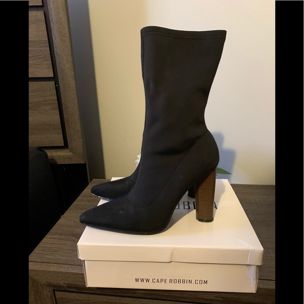 Black sock booties